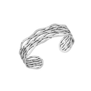 Lucky Brand Silver Tone Twisted Open Cuff Bracelet Modern Metallics